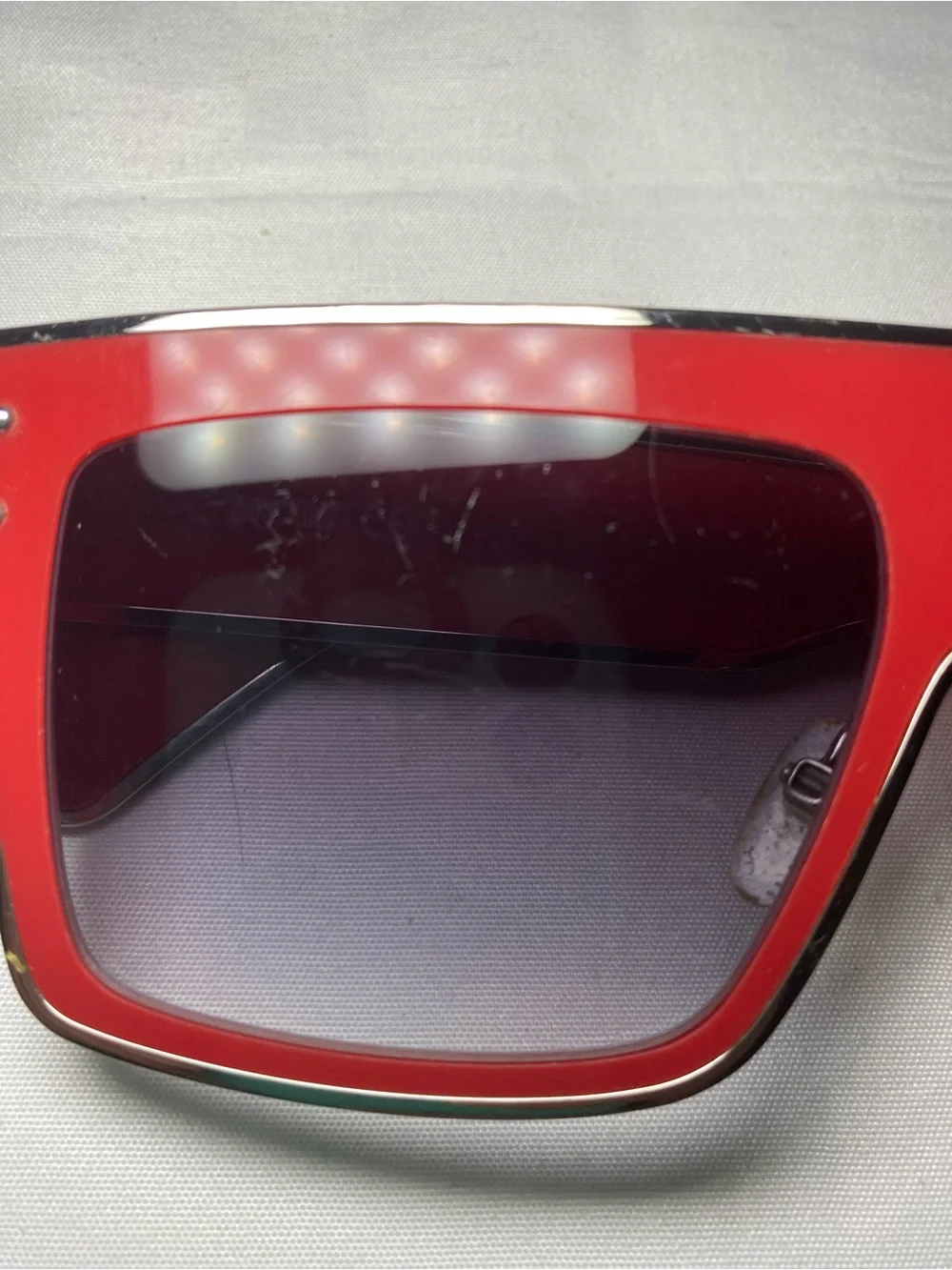 Moschino Red and Black Oversized Square Sunglasses